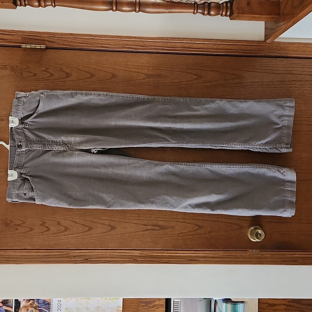 Mens Vintage JC Penney Grey Corduroy Plain Pocket Rugged Wear Pants Size 35/33